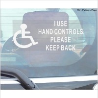  1 x I Use Hand Controls Please Keep Back-Window Sticker-200mm x 87mm-Disabled Logo-Disability Sign